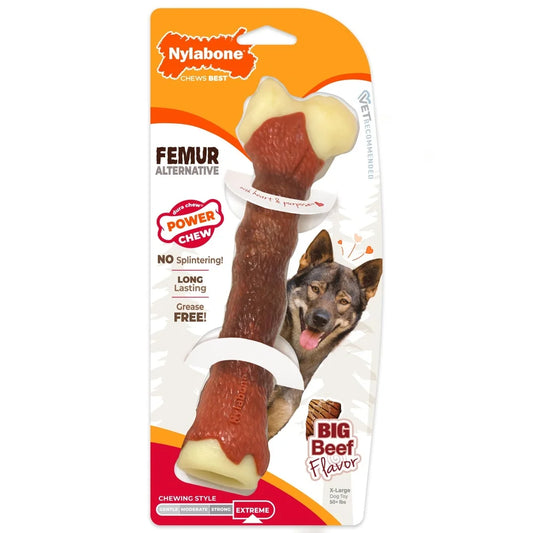 Durable Femur Bone Chew Toy for Large Dogs over 50lbs Splinter Free Dental Health