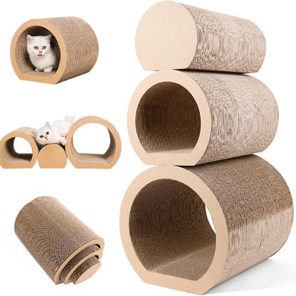 The 3-in-1 Cat Scratching Board is the ultimate play and rest spot for your feline friend. Made from durable, reversible cardboard, it serves as a scratcher, lounge, and play area — keeping claws healthy and cats entertaine