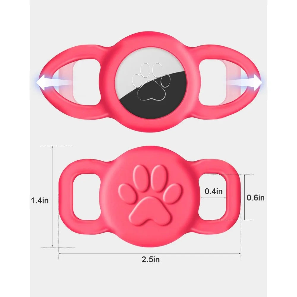 Airtag Collar Holder, Stretchy Silicone for Puppy Small Dog, Anti-Lost Protective Apple Air Tag