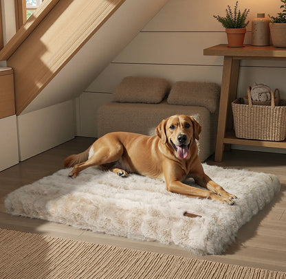 Fluffy Dog Crate Bed for Extra Large Dogs, Calming Anti Anxiety Dog Bed, Washable Soft Warm Crate