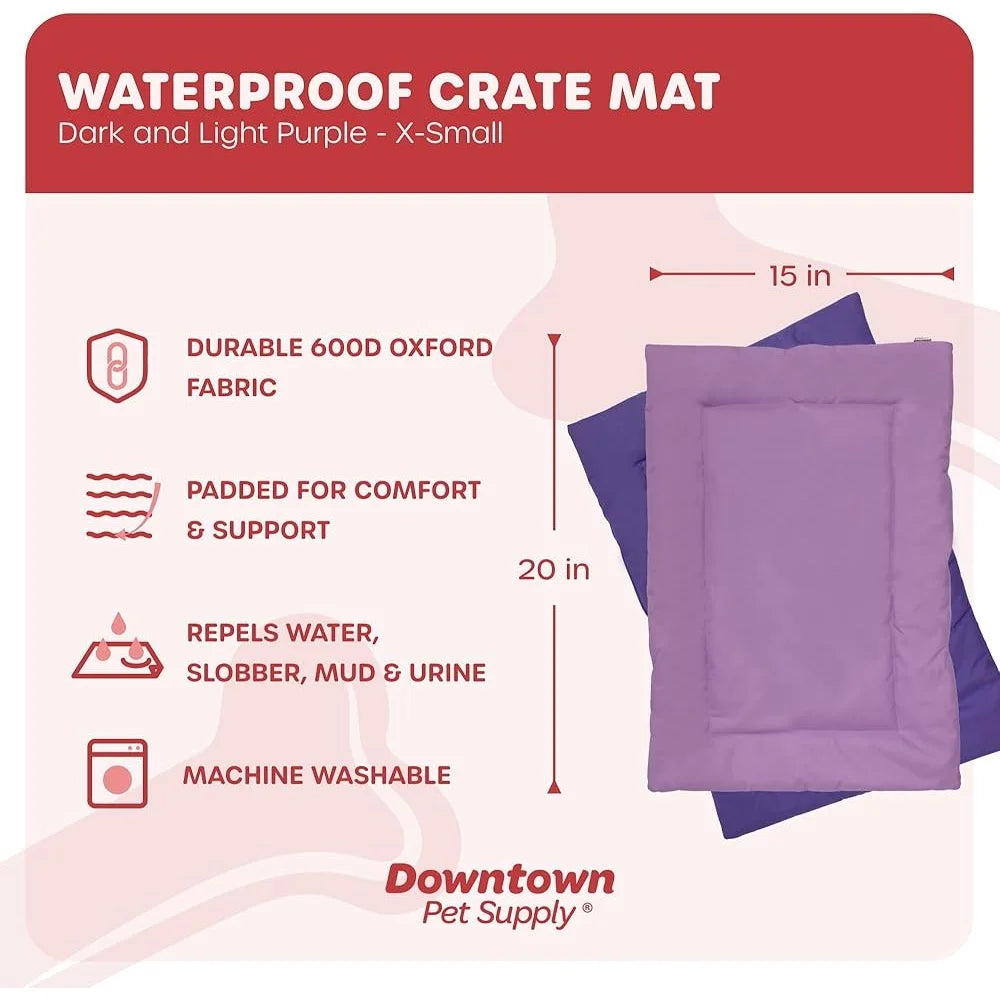 Chew Resistant Dog Crate Mat Waterproof Padded Machine Washable Durable Nylon All Breeds