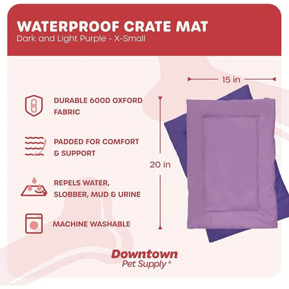 Chew Resistant Dog Crate Mat Waterproof Padded Machine Washable Durable Nylon All Breeds