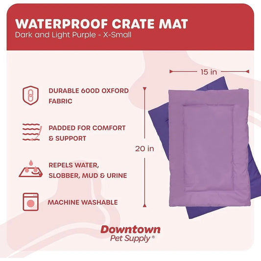 Chew Resistant Dog Crate Mat Waterproof Padded Machine Washable Durable Nylon All Breeds