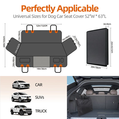Back Seat Extender for Dogs. Holds 400LBS, Non-Slip Hardbottom Waterproof