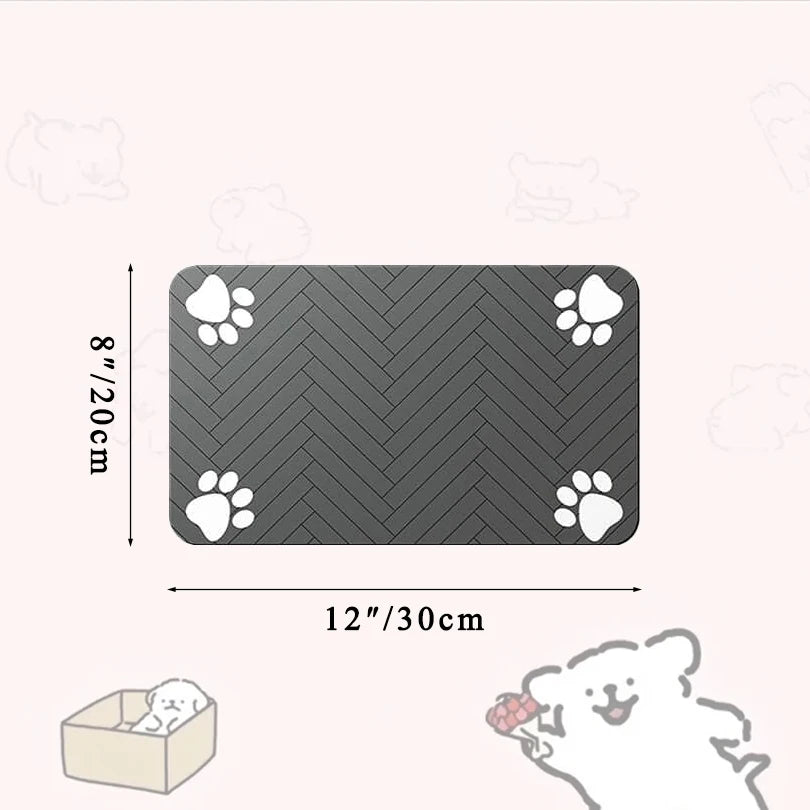 Feeding Placemat for Food and Water Bowl, with Waterproof Rubber Backing, Quick Dry Water Mat for Dog Cat