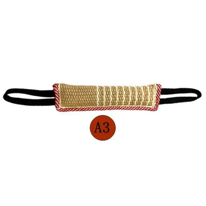Dog Biting Pillow.  Tug Stick Hemp Training Chewing Durable Linen Molar Clean Teeth Interactive Toys Outdoor 2 Rope