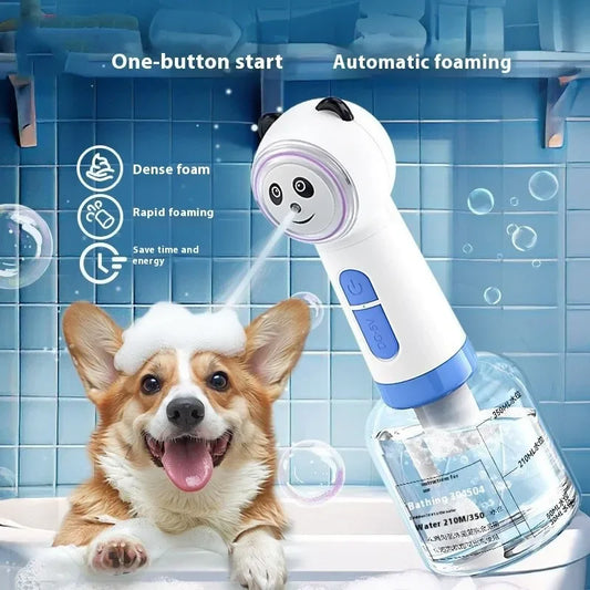 Cute Panda Shaped Pet Bubble Machine Electric Handheld