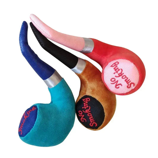 1Pc Plush Squeak Toys for Dogs Pipe Smoking  Squeaker Toy For Small Dogs