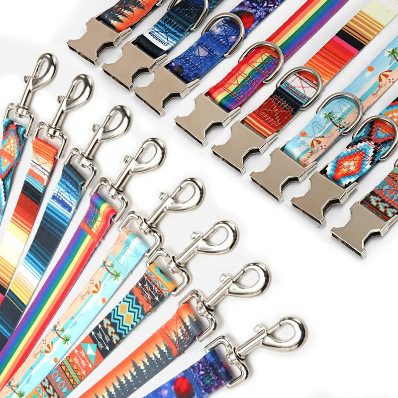 Striped, Pattern Collar Leash Traction rope Pet Cat Harnesses Leads Dog leash