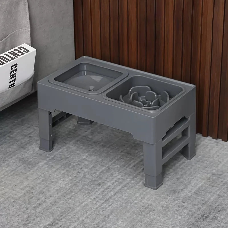 Adjustable Bowl Holder Folding. Food Bowl Table. Stainless Steel Basin. Non-slip Table Legs