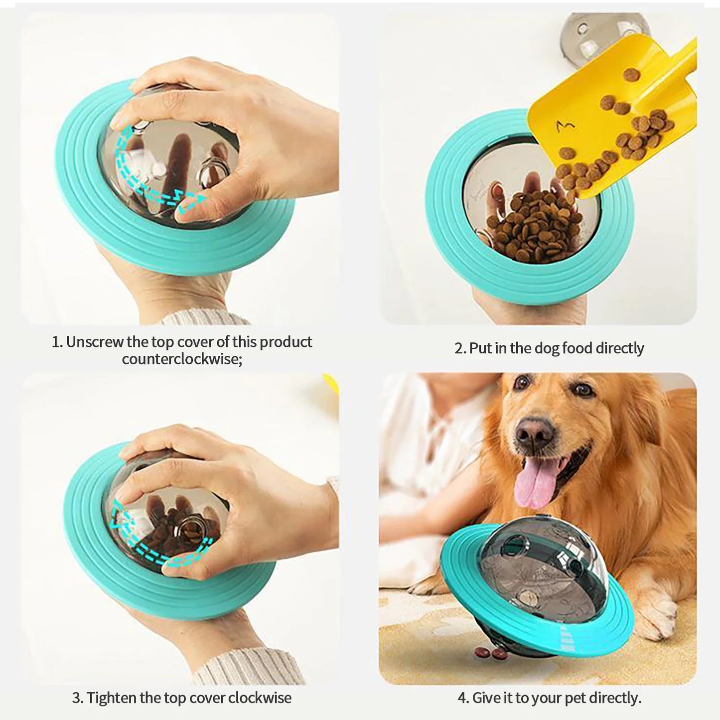 Dog UFO Toy.  Fun Food Ball Two-in-one Flying Disk.  Interactive Improve IQ Toys for Small Medium Big Dogs