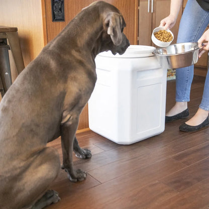 Airtight Pet Food Storage Container, 50lb Capacity, Heavy Duty, HDPE, Lockable Waterproof Sealed Pests Protection