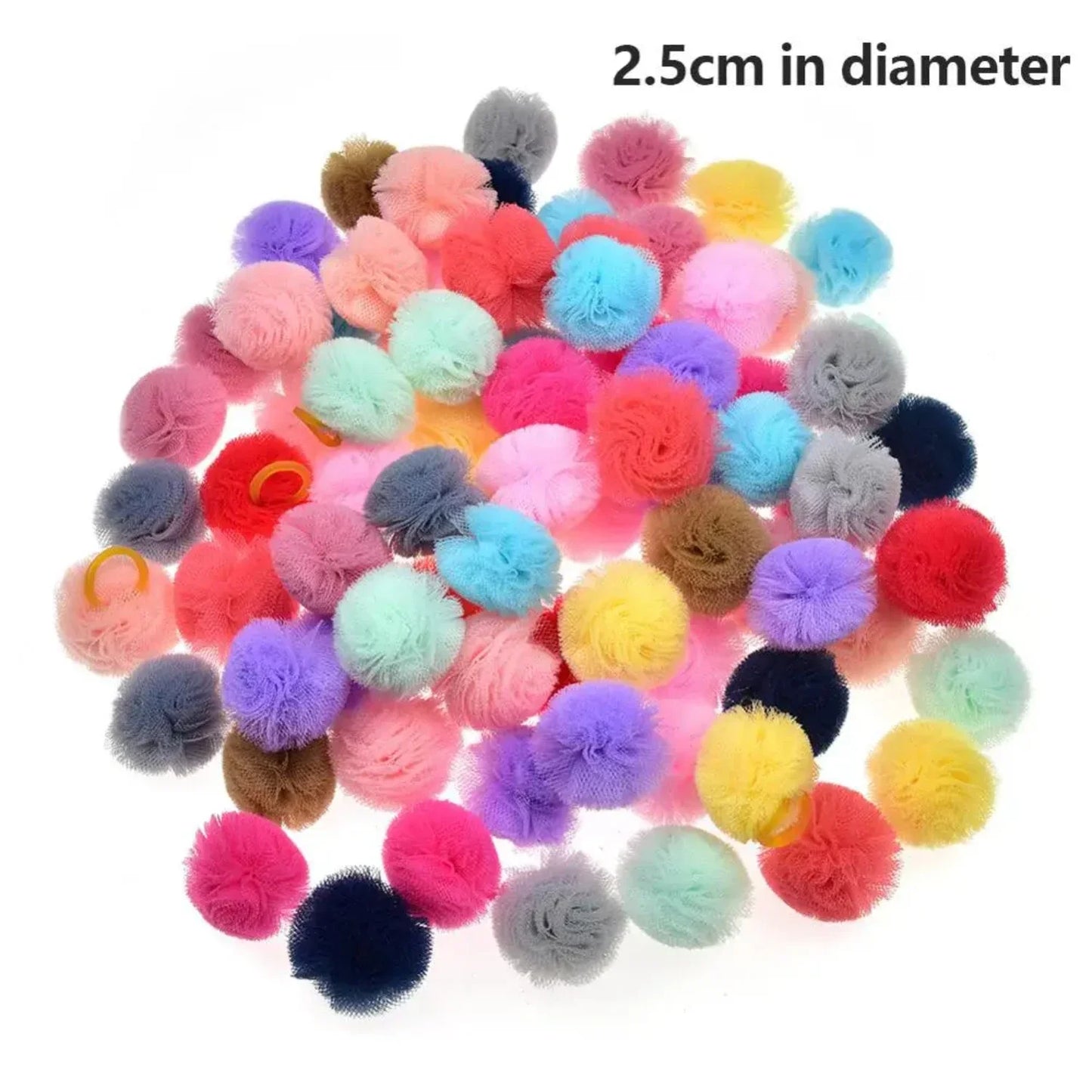 40PCS Dog Hair Accessories Small dog Hair Bows Round Lace Bows rubber bands