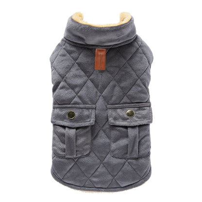 Winter Warm Plush Jackets for Dogs. Thickness Double Pockets Fashion.