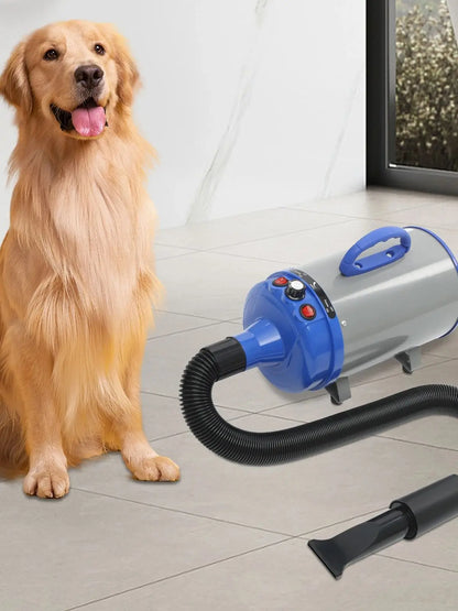 2200W Electric Pets Hair Dryer. Adjustable Wind, Two Temperature Levels, 4 Nozzles Dogs Cats