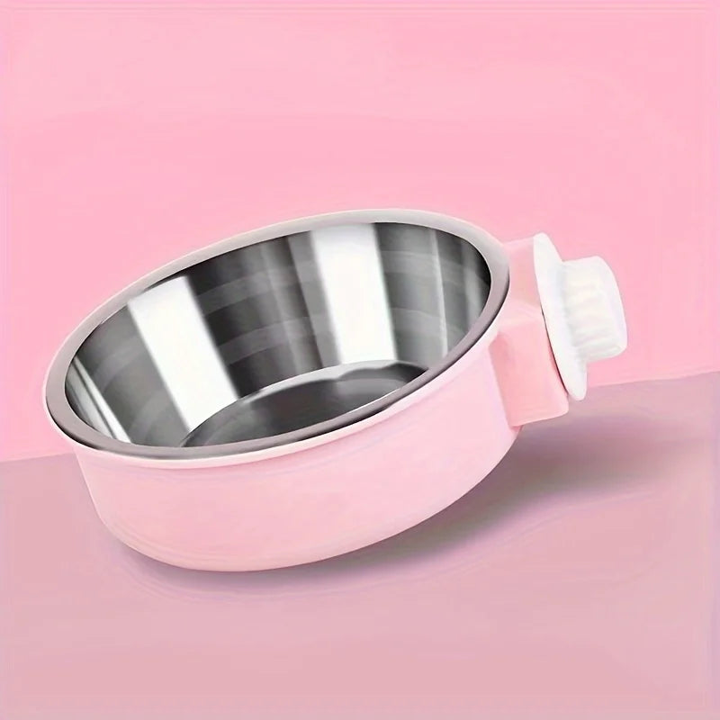Anti Tipping dog bowl.  Adjustable Stainless Steel Bowl, Perfect Hanging Feeder for Providing Food and Water for Dogs