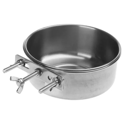 Pet Bowl Can Hang Stationary. Dog Cage Bowls. Stainless Steel Hanging Bowls Durable