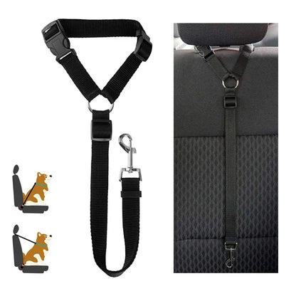 Two-in-one Nylon Adjustable Dogs Harness, Collar.  Car Seat Belt Lead Leash