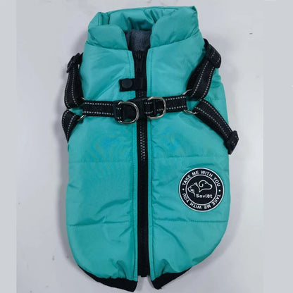 Keep your pup cand dry with this Winter Warm Dog Jacket — a waterproof fleece coat with a built-in harness, perfect for small to large dogs during chilly walks.
