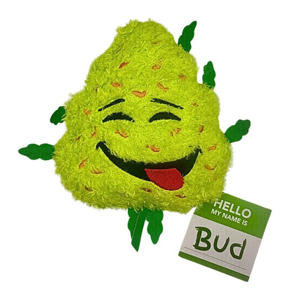 My Name is Bud Funny Squeaky Weed Dog Toy Cute Stuffed Parody