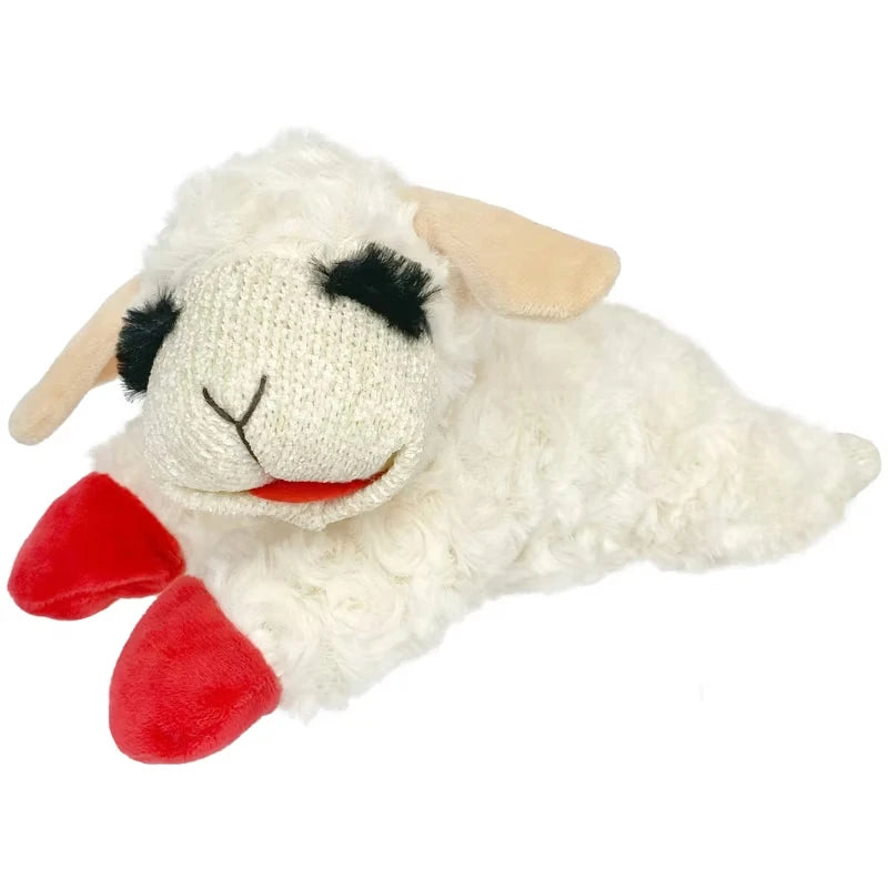 Lamb Chop Plush Dog Toy with Squeaker Interactive Puppy Toy for Small Medium Dogs