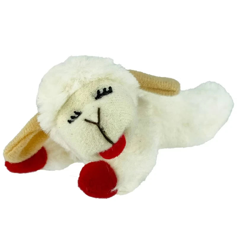 Lamb Chop Plush Dog Toy with Squeaker Interactive Puppy Toy for Small Medium Dogs