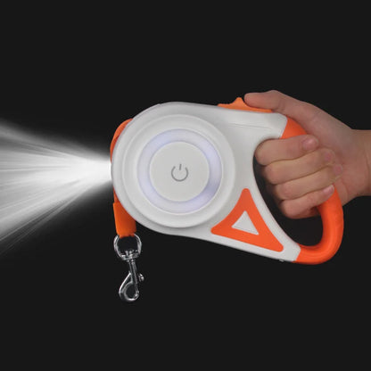 5M Automatic Retractable Dog Leash with LED Flashlight Durable Nylon Lead