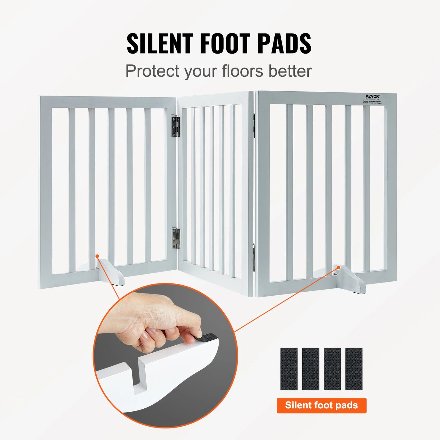 Free Standing Dog Gate  3 Panels Foldable for Narrow Passageways Expandable Dog Barrier