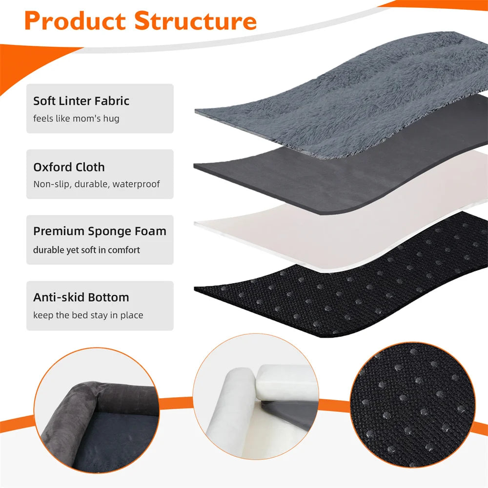 XXXL Large Calming Dog Bed. Orthopedic Memory Foam. Sofa Couch Waterproof Removable Cover Plush Mat