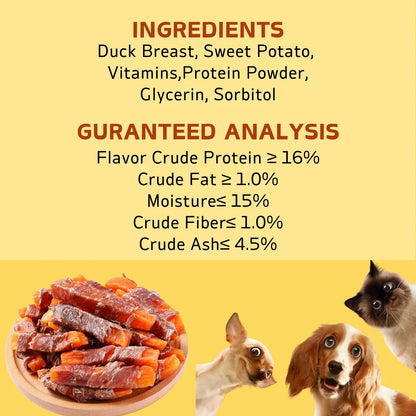 Dog Treats For Small, Medium, & Large Dog - Duck Sweet Potato, Healthy, Easily Digestible