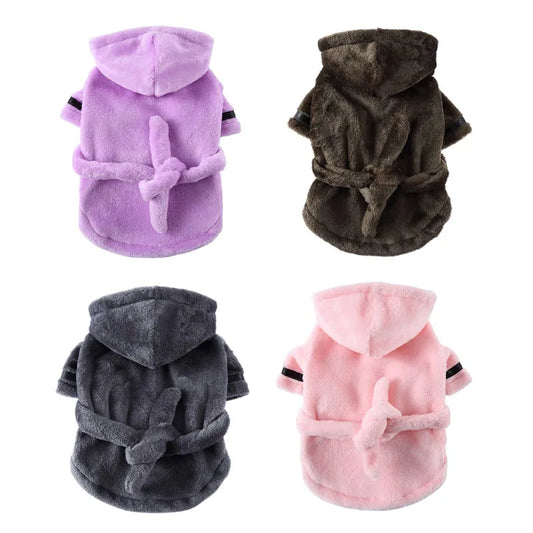 Dog Bathrobe with Hooded.  Soft Bath Drying Towel For Puppy/Cats