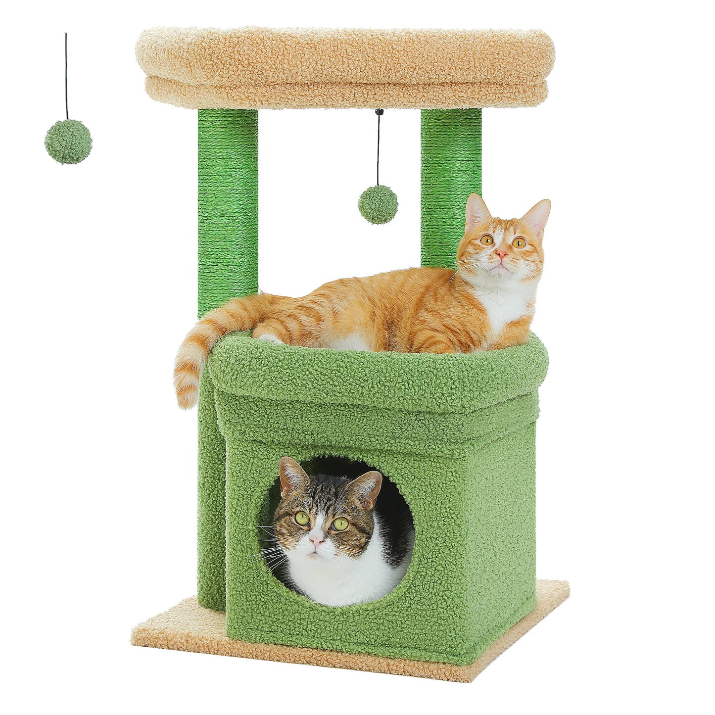 This Cat Tree Tower is designed for 1–2 indoor cats to play, rest, and climb in comfort. Featuring a cozy condo, wide top perch, natural sisal posts, soft plush fabric, and a playful pom-pom, it’s the perfect all-in-one s