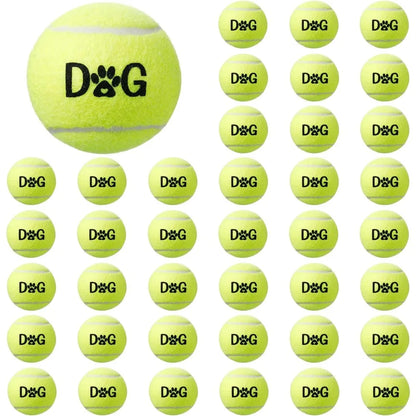 40 Pack Tennis Balls Dog Toys Bulk 2.5 Inch with Carry Bags, Easy Catching Interactive Fetch for Pet Puppy Small Medium Large Do