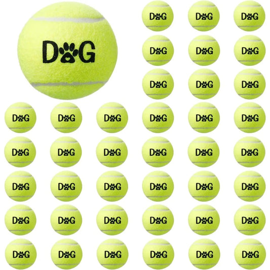 40 Pack Tennis Balls Dog Toys Bulk 2.5 Inch with Carry Bags, Easy Catching Interactive Fetch for Pet Puppy Small Medium Large Do