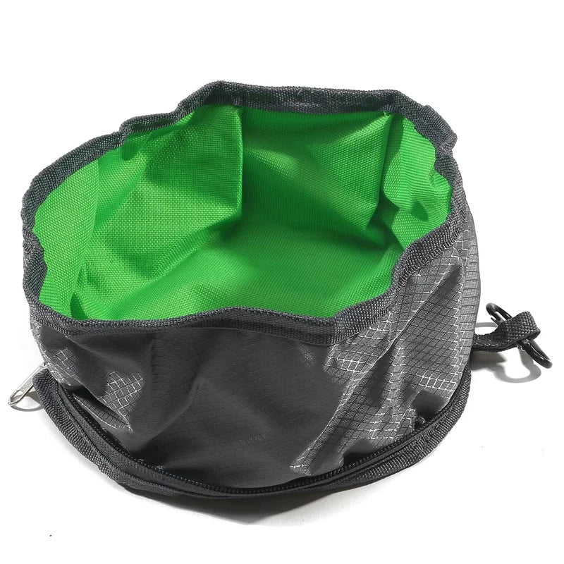 Portable Pet Water Food Feeder Bowl. Convenient, Collapsible Feeding or Water For Dog/Cat