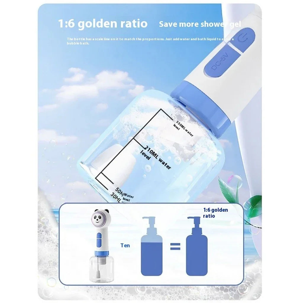 Cute Panda Shaped Pet Bubble Machine Electric Handheld