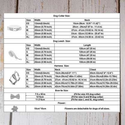 High Quality Custom Design Logo Cotton Pet Accessories Personalized Dog Collar Leashes Harness Bow Set