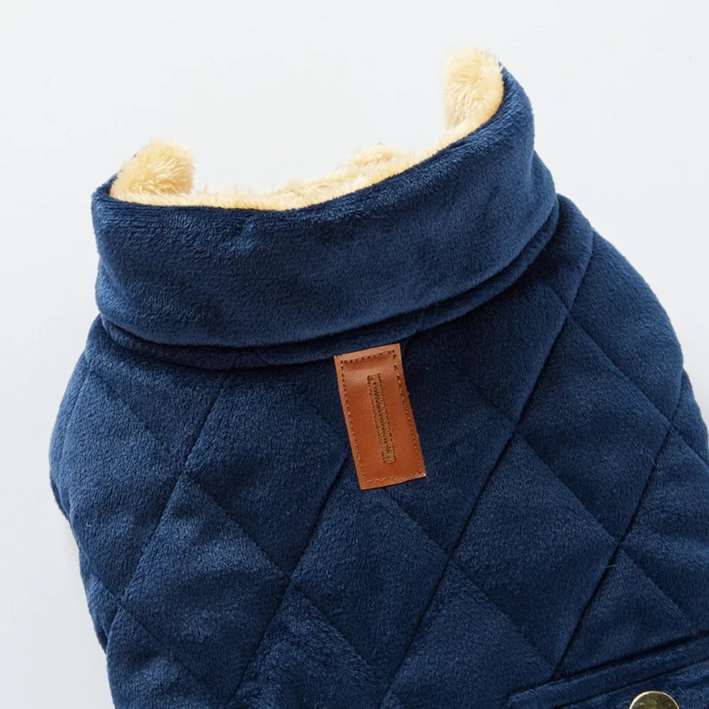 Winter Warm Plush Jackets for Dogs. Thickness Double Pockets Fashion.