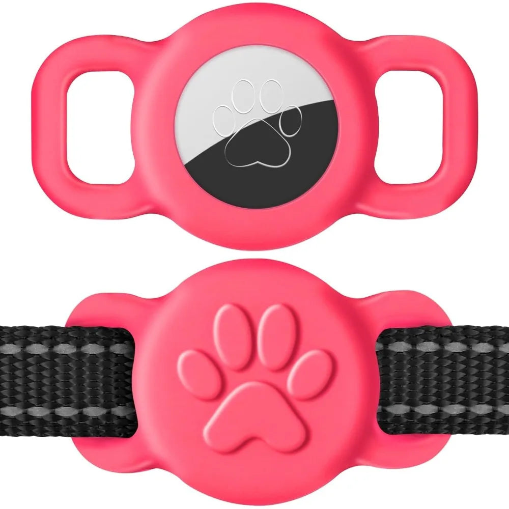 Airtag Collar Holder, Stretchy Silicone for Puppy Small Dog, Anti-Lost Protective Apple Air Tag