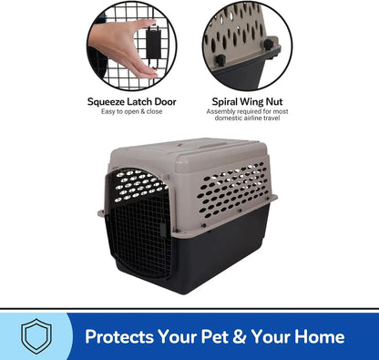 Dog Kennel 40", Taupe & Black, Portable  Portable for Pets 70-90lbs