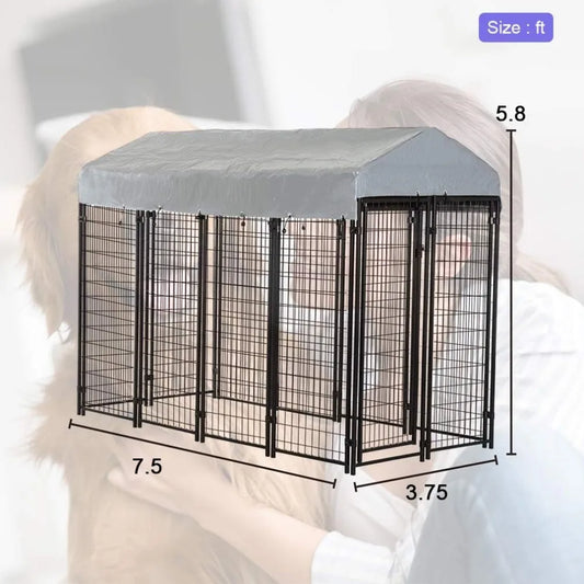 Outdoor Dog Playpen House Heavy Duty Camping UV-Resistant Waterproof Cover and Roof