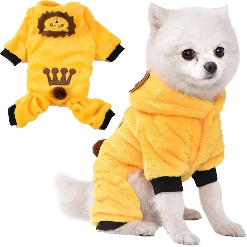 Dog Clothes Soft Warm Fleece Jumpsuits Clothing for Small Dogs Puppy Cats