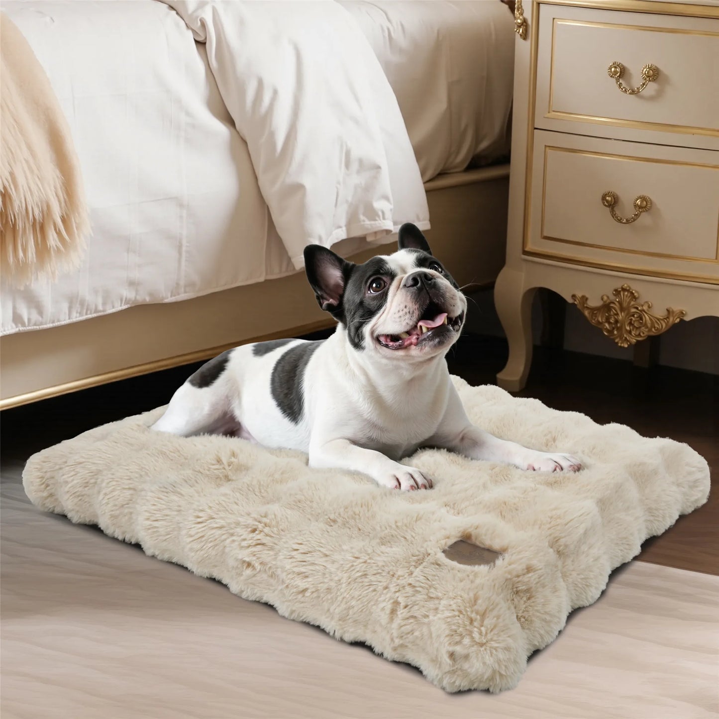 Fluffy Dog Crate Bed for Extra Large Dogs, Calming Anti Anxiety Dog Bed, Washable Soft Warm Crate