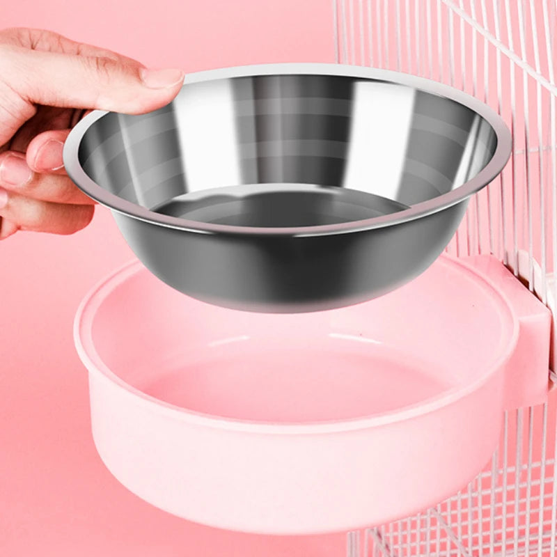 Anti Tipping dog bowl.  Adjustable Stainless Steel Bowl, Perfect Hanging Feeder for Providing Food and Water for Dogs