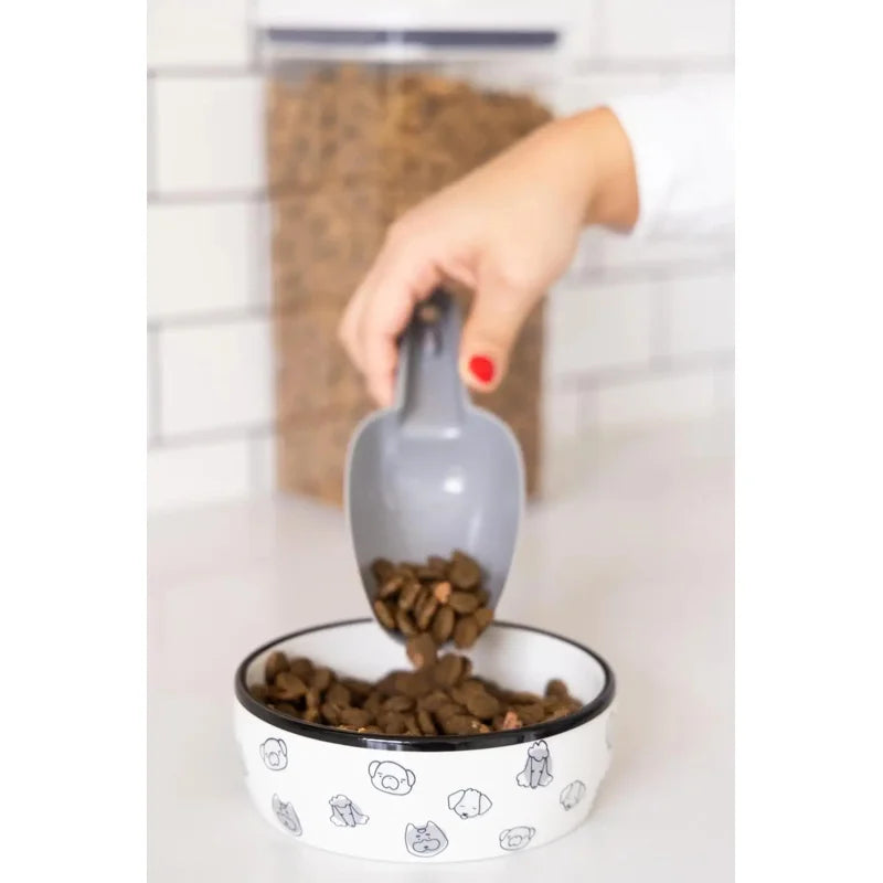 Dog Faces Ceramic Bowl - 2 Cup Capacity Food and, Microwave Dishwasher Safe,