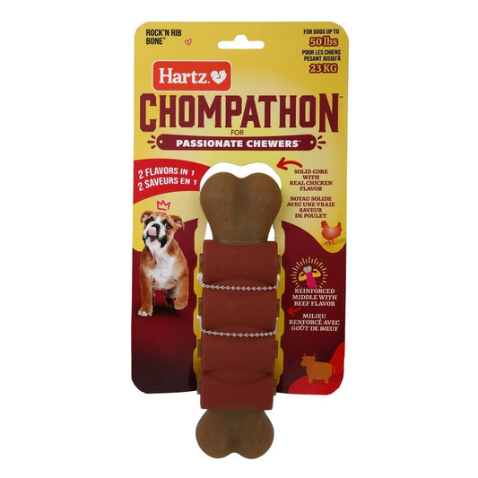 Durable Dual-Textured Dog Chew Toy Rib Shape Promotes Dental Health Chicken Beef Flavor Easy Grip Washable Medium Dogs