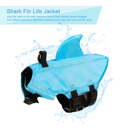 Shark Fin Dog Life Jacket Enhanced Buoyancy Small Dogs Safety Vest with Handle for Dogs Surfing
