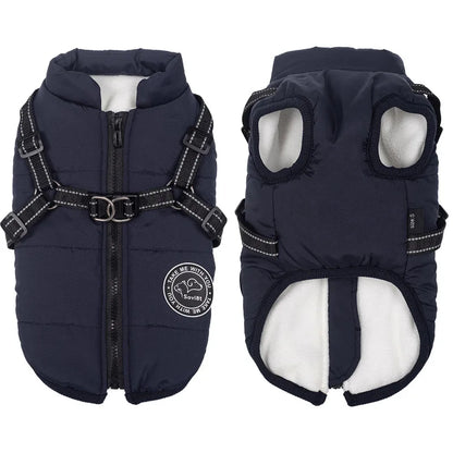 Keep your pup cand dry with this Winter Warm Dog Jacket — a waterproof fleece coat with a built-in harness, perfect for small to large dogs during chilly walks.