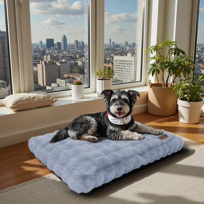 Fluffy Dog Crate Bed for Extra Large Dogs, Calming Anti Anxiety Dog Bed, Washable Soft Warm Crate