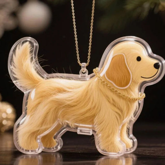 Cartoon Dog Shape Dog Hair Storage Box Transparent Hair Grooming Pet Hair Keychain Pendants or  Backpacks